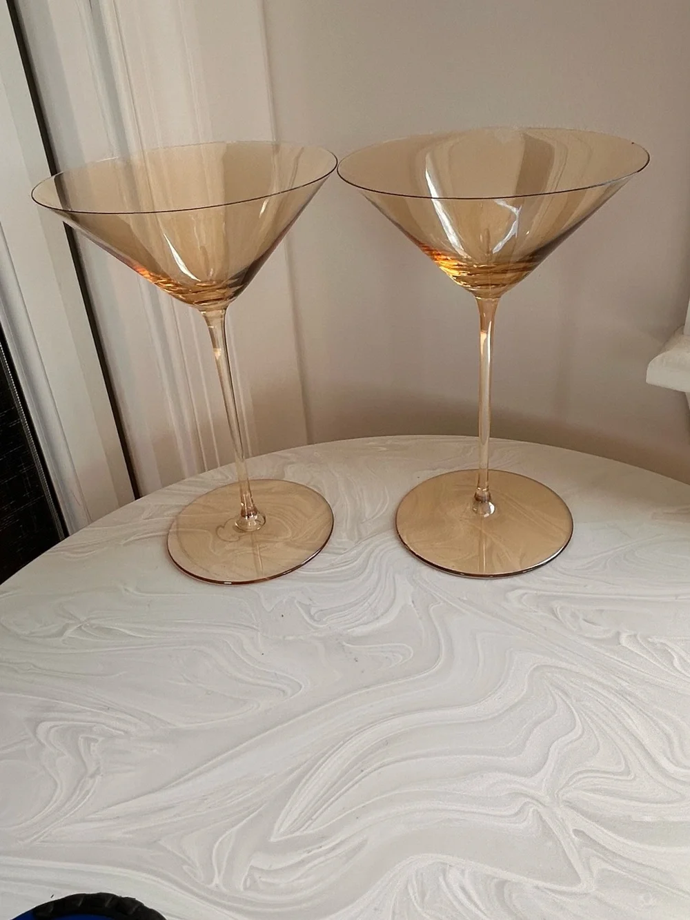 Vintage LCM Amber Martini Glasses - Set of 2